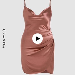 Satin slit midi dress-CIDER